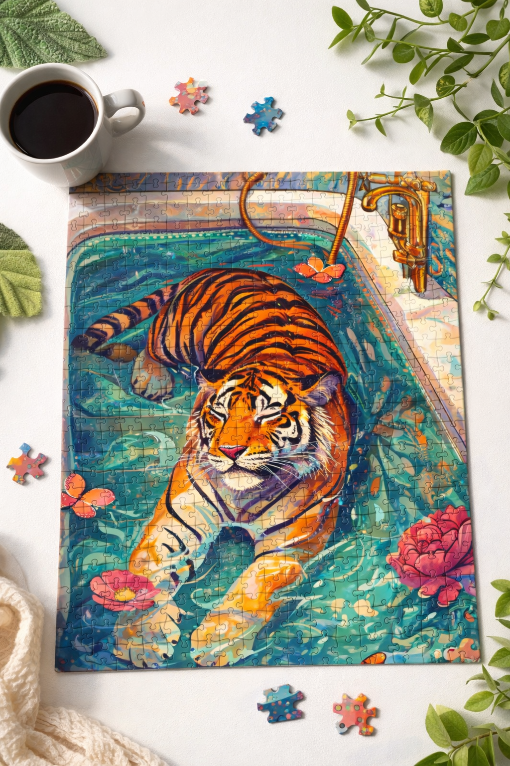 Tiger in Bath Tub